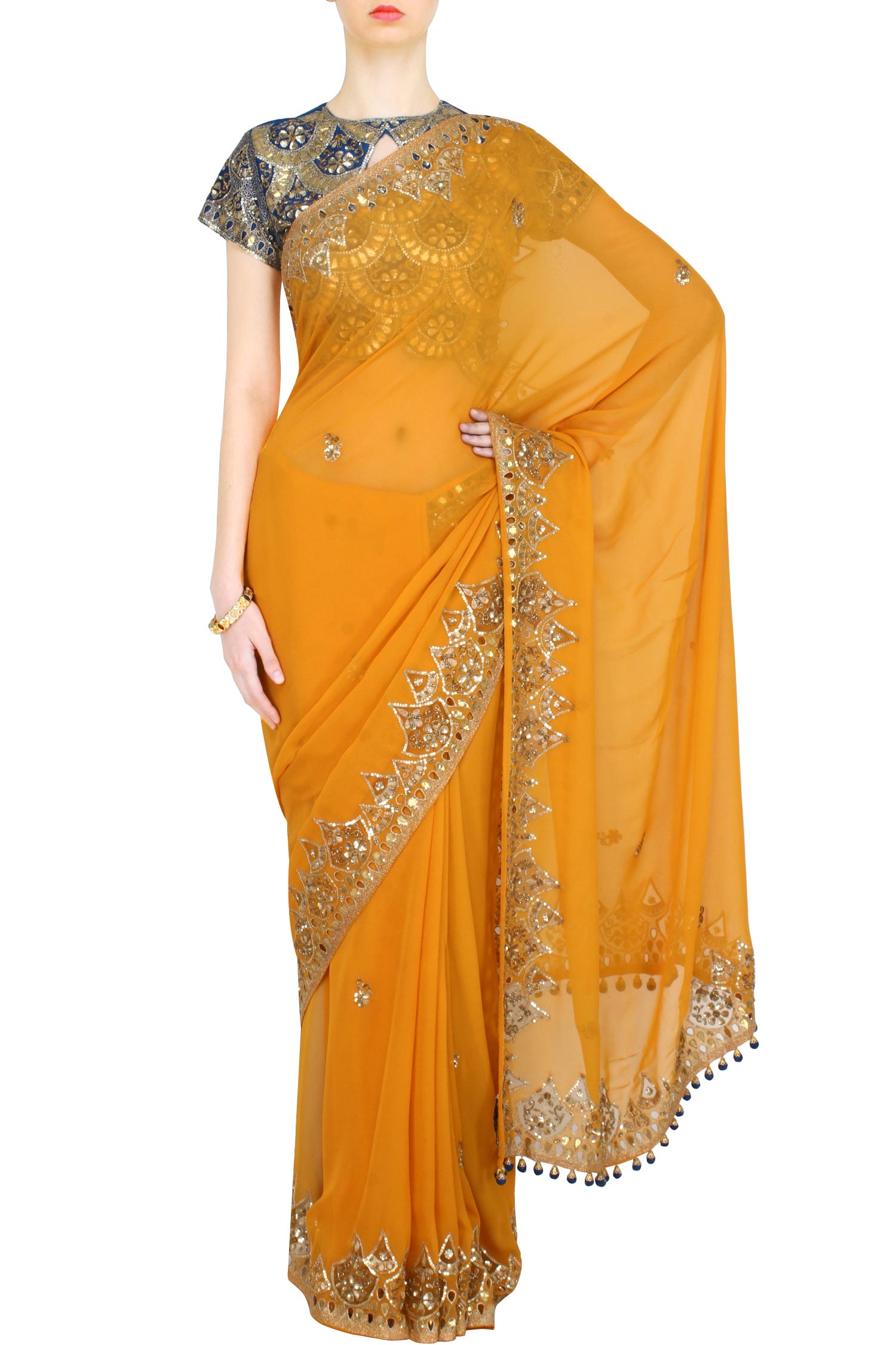 Buy NAVSACHI Embroidered Lucknow Chikankari Georgette Purple Sarees Online  @ Best Price In India | Flipkart.com