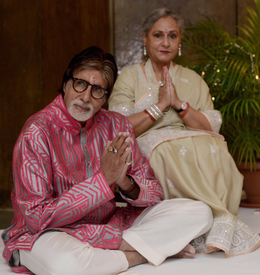 Amitabh Bachchan, Jaya Bachchan, Abhishek Bachchan, Aishwarya Rai Bachchan, Bachchans Diwali Puja, Abu Jani Sandeep Khosla