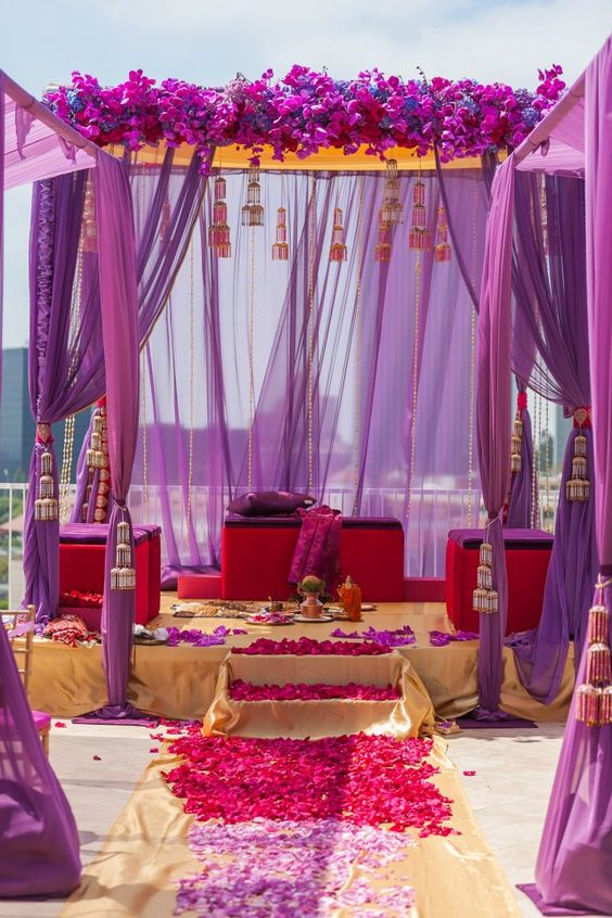 Pantone, Pantone Color Of The Year 2018, Ultra Violet, Wedding Planning, Wedding Décor, Indian Wedding, Mandap, Wedding Mandap