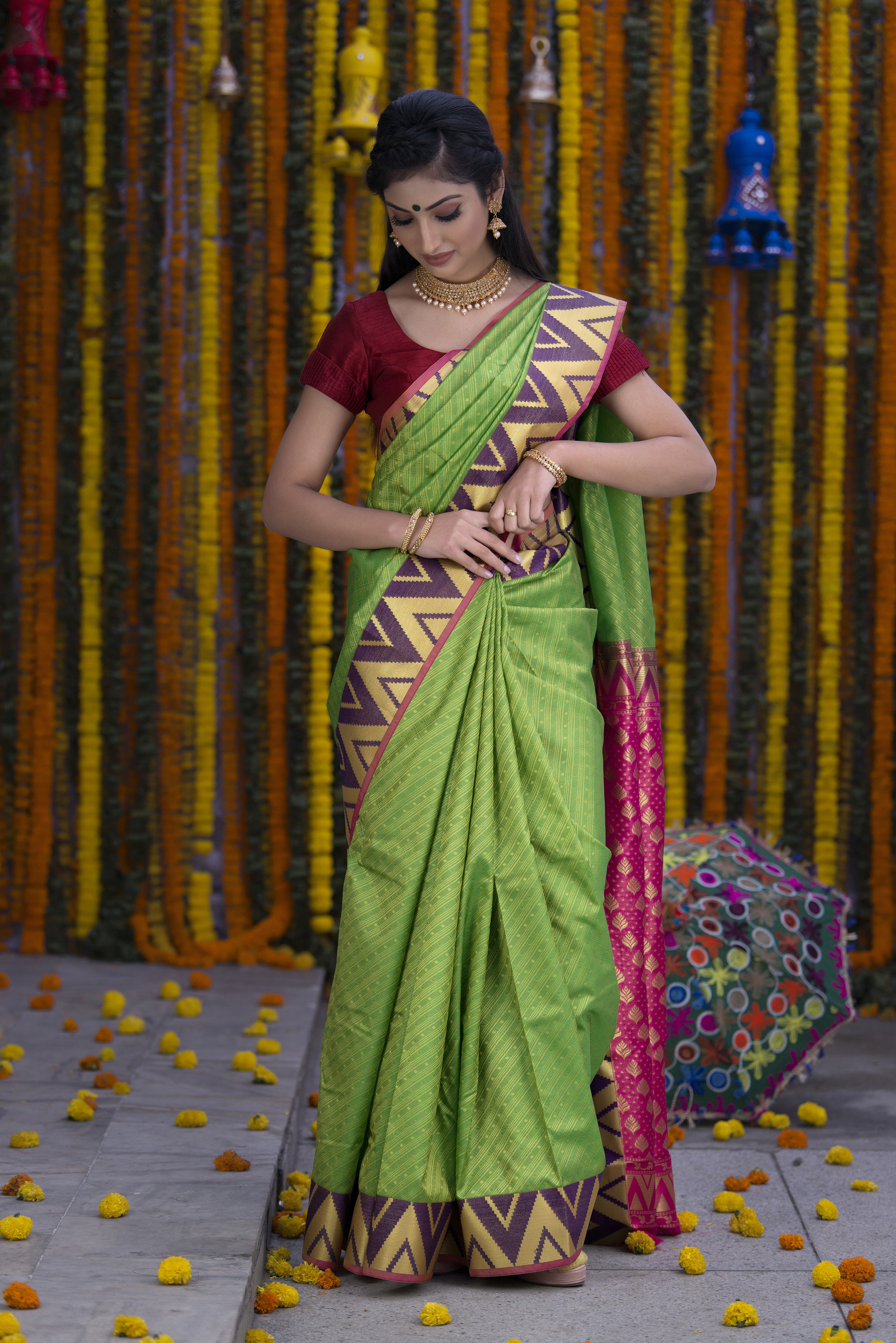 south indian sarees, crepe sarees, bharat sthali