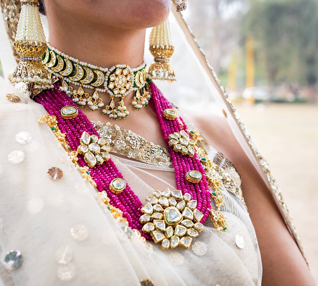 Contrasting bridal jewellery designs