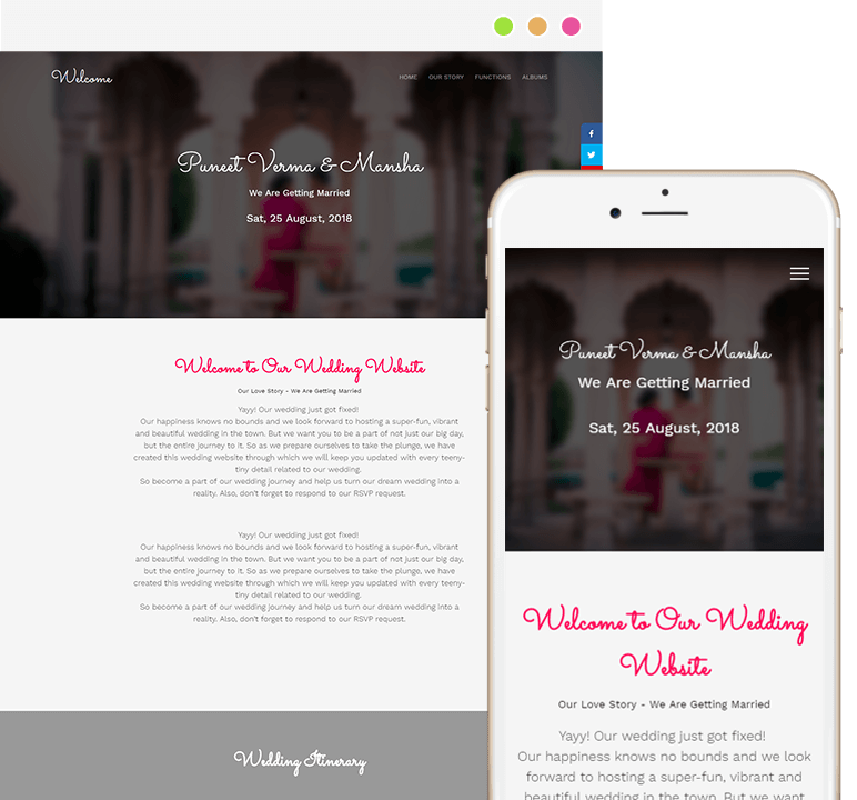 create your wedding website for free