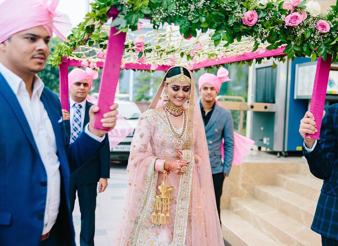 pink bridal lehenga