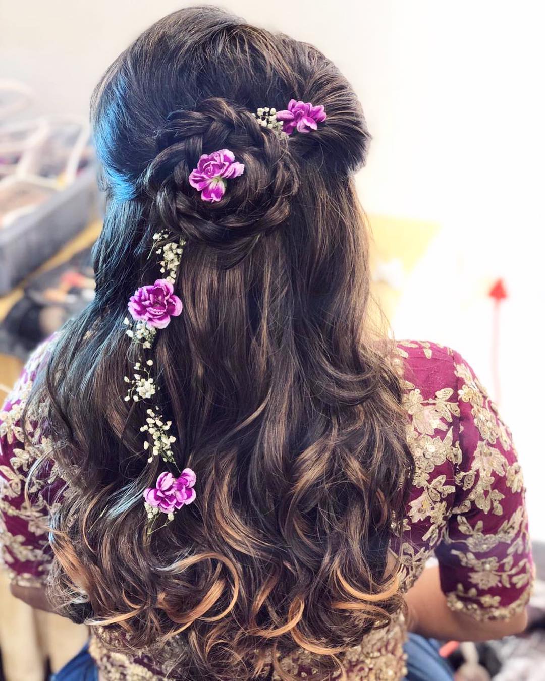 bridal hairstyle for long hair and open hair ideas
