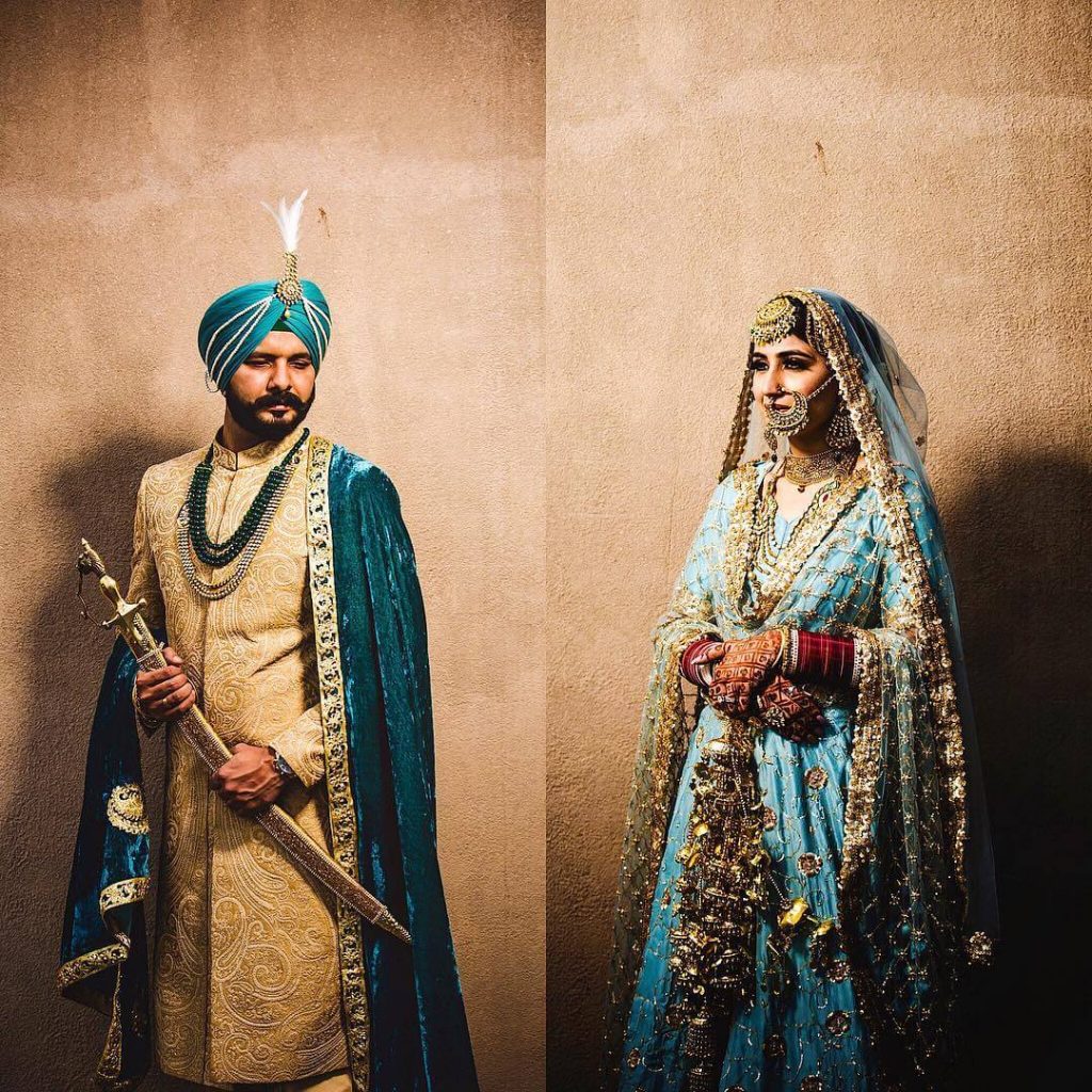 sikh weddings,Colour coordinated outfits