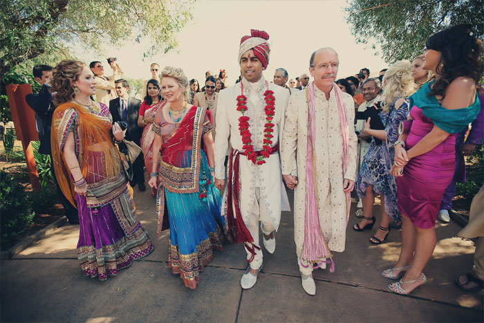 groom entry with father