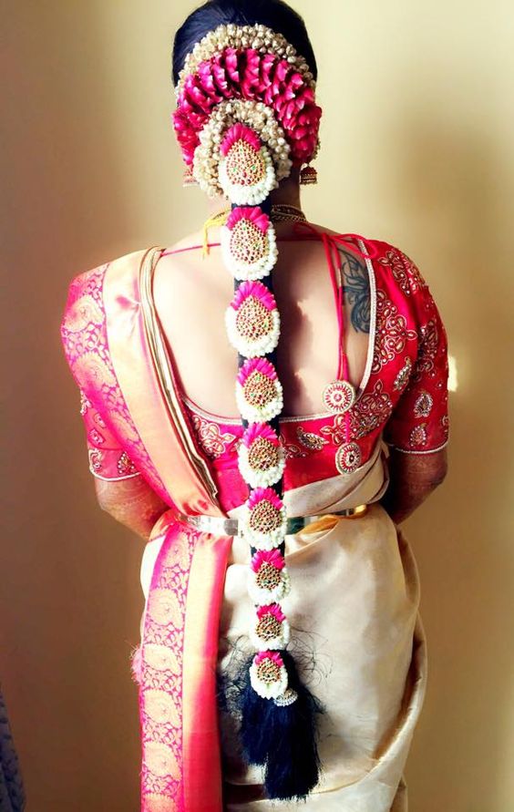 South Indian floral hairstyle