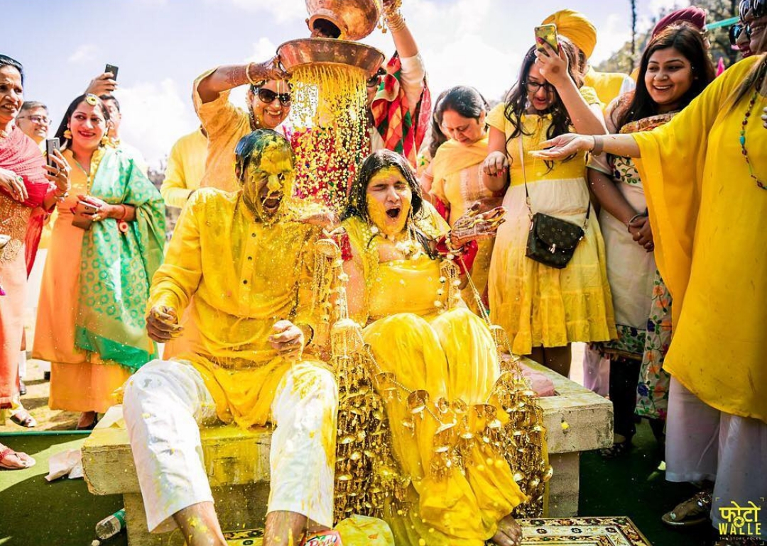 Coolest Haldi Ceremony Shots We Spotted On Real Brides And Grooms!