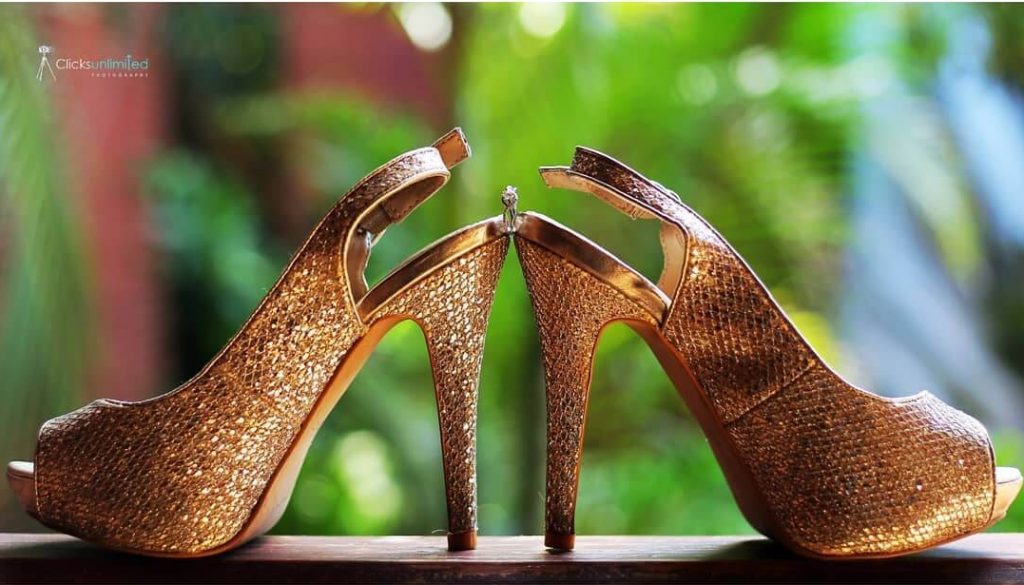 golden bridal sandals