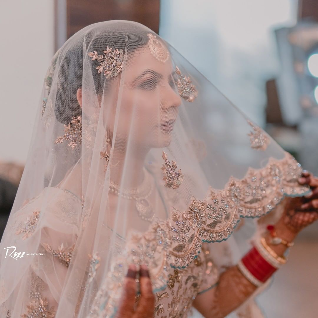 bride wearing veil