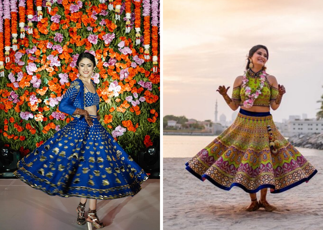 Mehndi Party Indo Western Tie & Dye Skirt Set | Fusion Fashion Attire