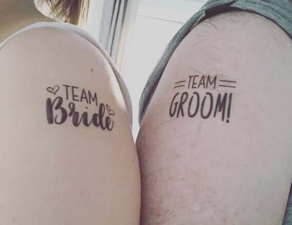 bride and groom side