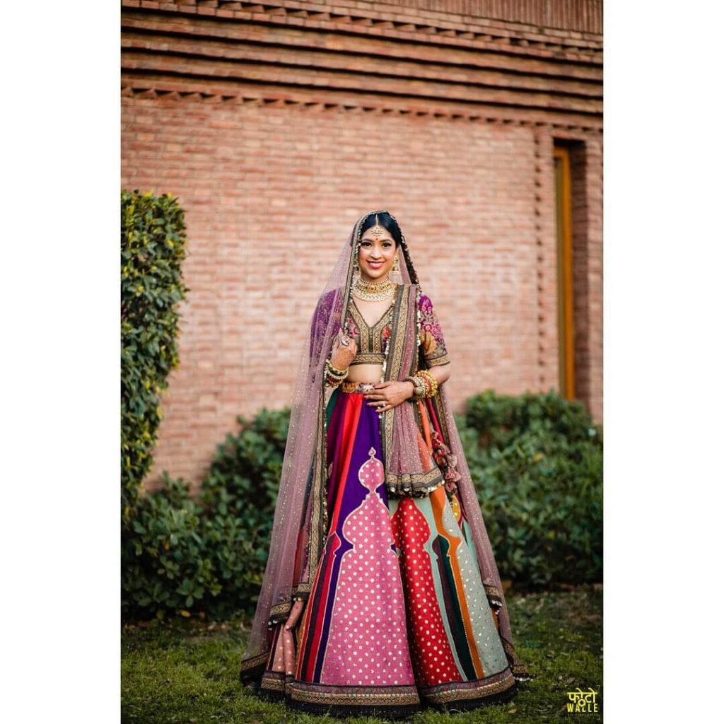 Multicolour Colour Dulhan Lehenga Choli, Wedding Lehenga Choli, Party Wear  Dress