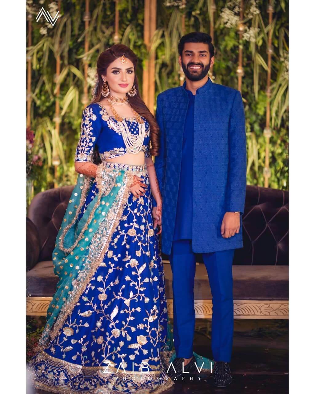 color coordinated pakistani couples