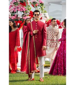 red sherwani