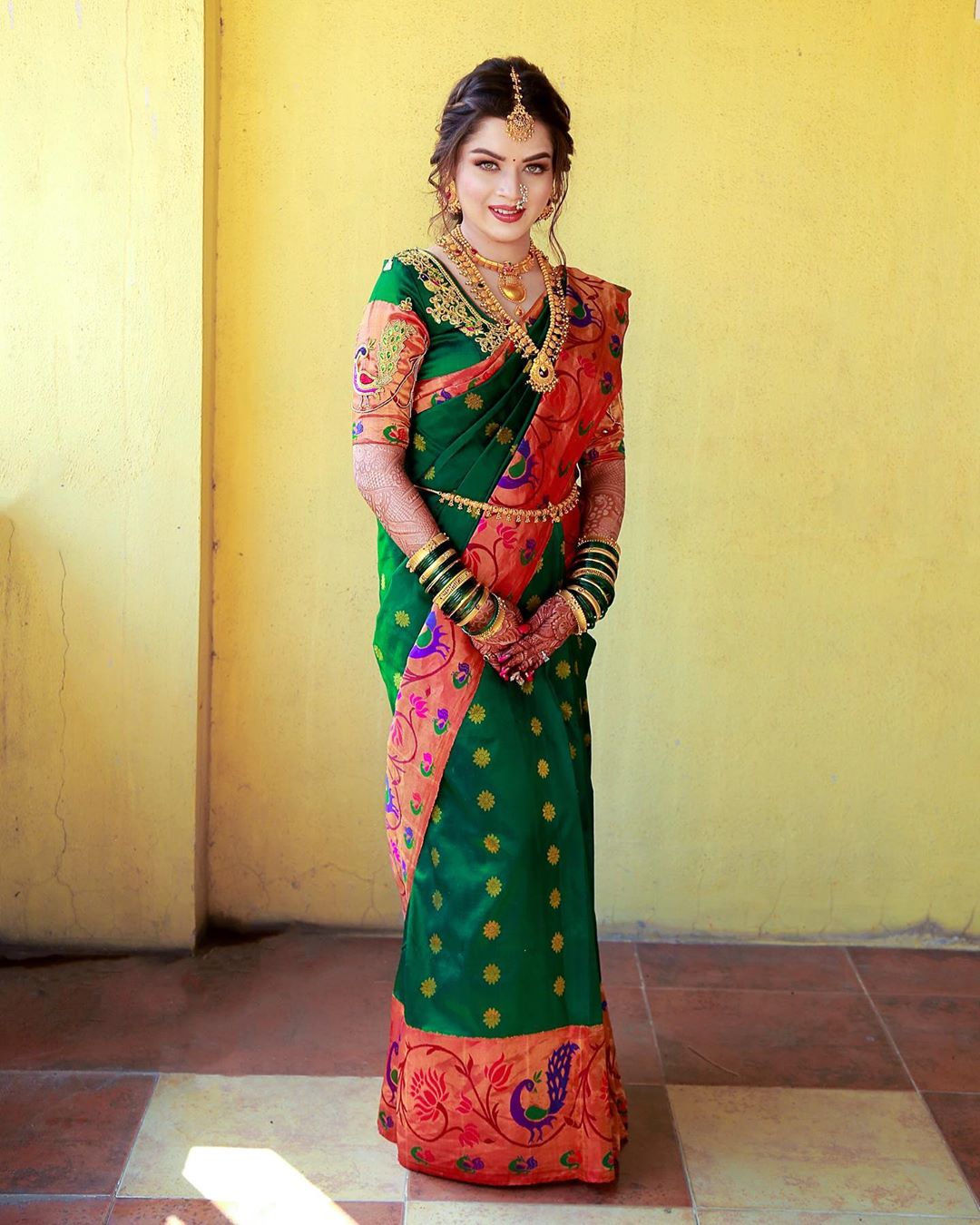The Most Stunning Maharashtrian Brides in Nauvari Saree Look