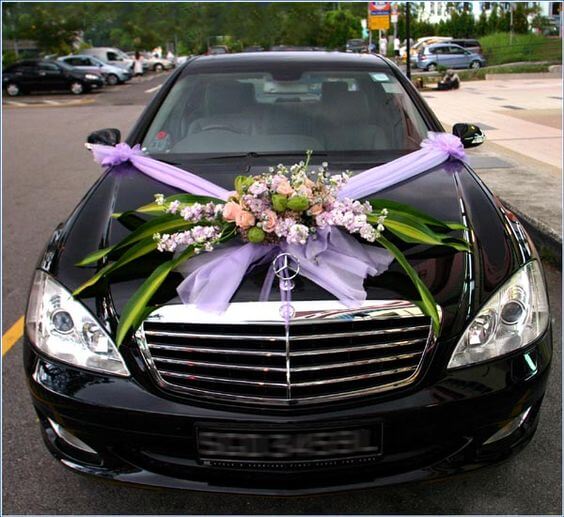 Wedding Car Decoration (Royal blue & white), Car Accessories, Accessories  on Carousell