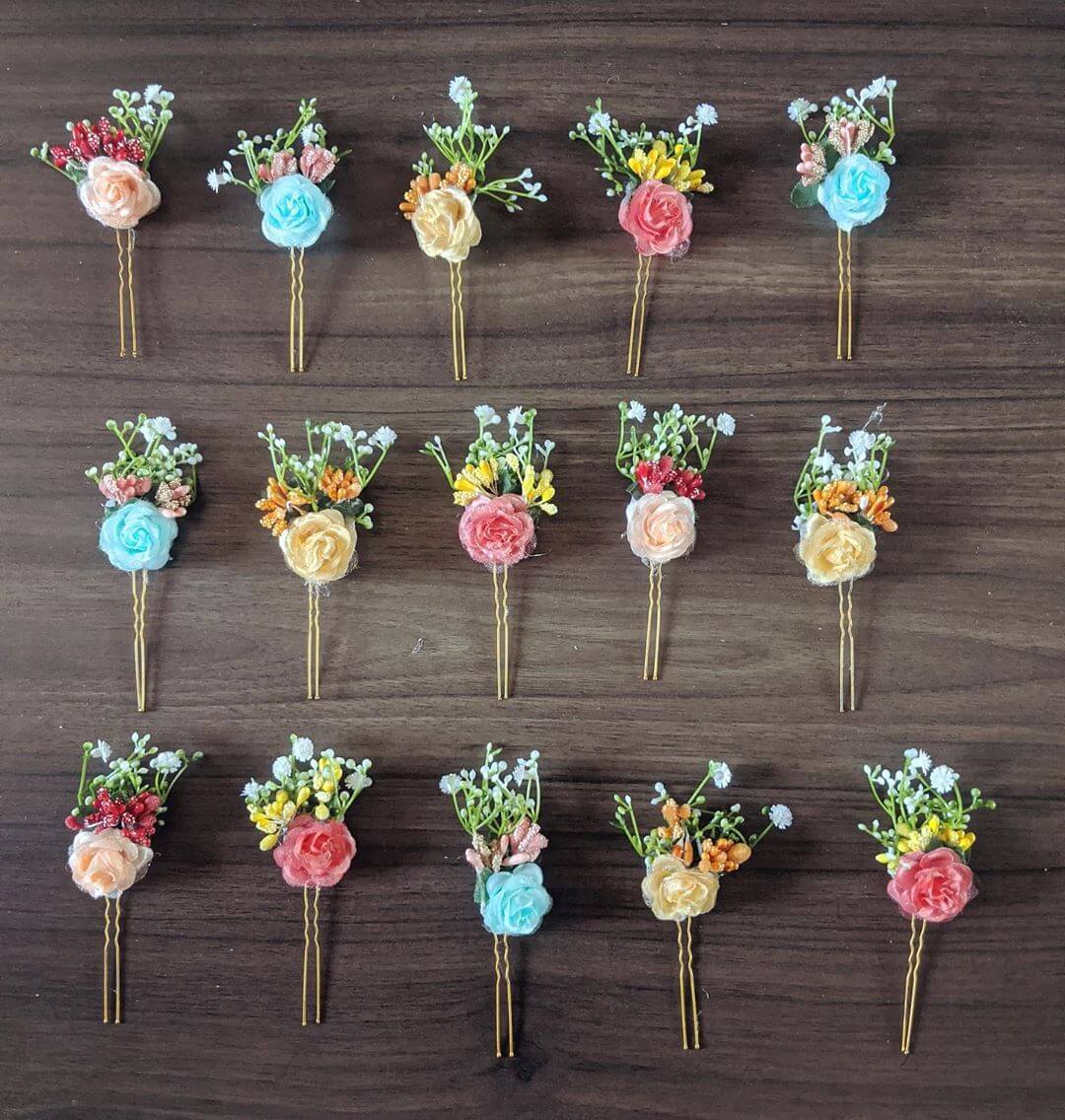 DIY floral hairpins
