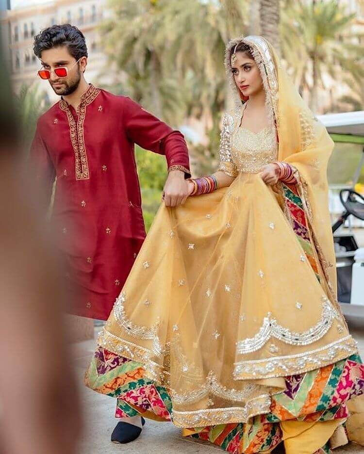 sajal aly mehendi outfit