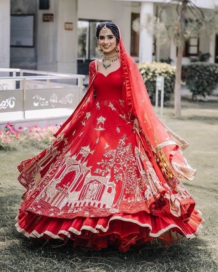 red bridal outfits