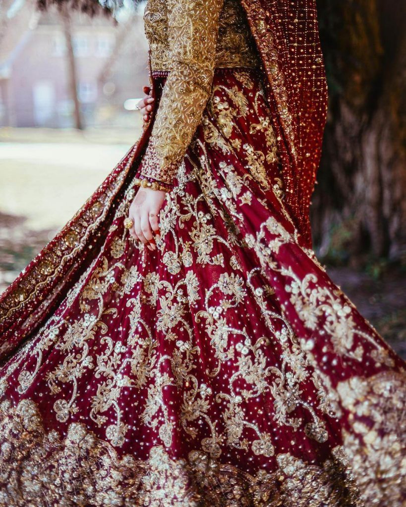 Buy Sangria Red Designer Bridal Lehenga online-Karagiri