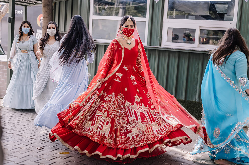 red bridal outfits