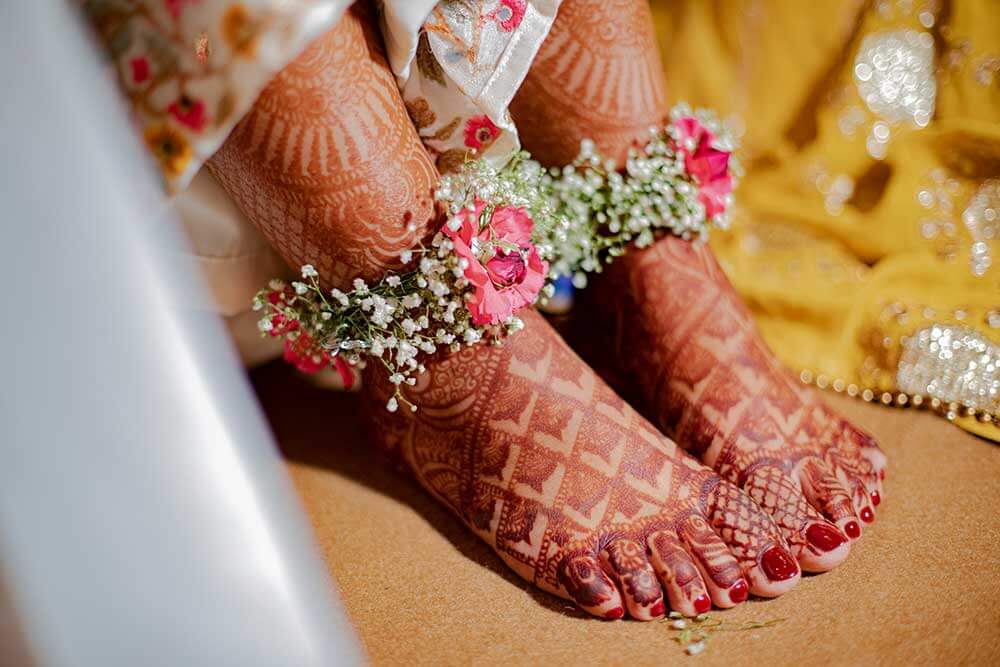 bridal floral anklets