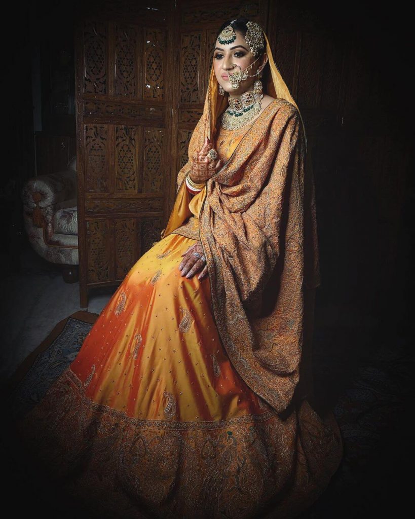 orange bridal lehenga