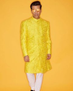 yellow sherwani ideas