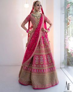 magenta pink lehenga