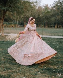 pastel pink wedding lehenga