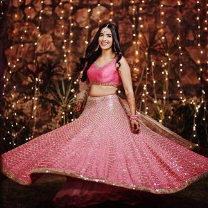 pink wedding lehenga