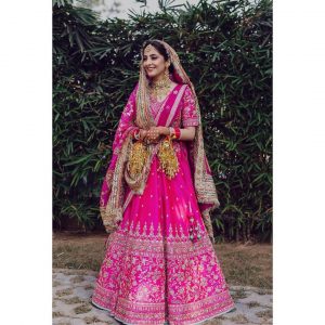 pink wedding lehenga