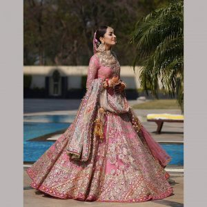 pink wedding lehenga