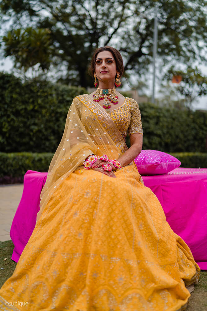 Trend alert! This bride wore a gorgeous YELLOW lehenga for her beach  wedding - Times of India