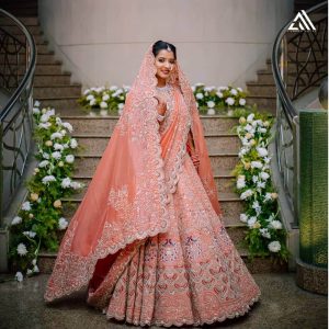 orange bridal lehengas