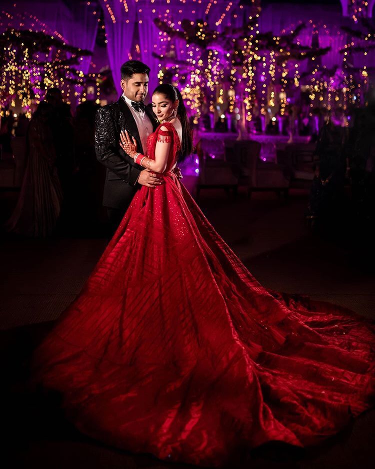 red wedding gown