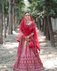 red bridal outfits