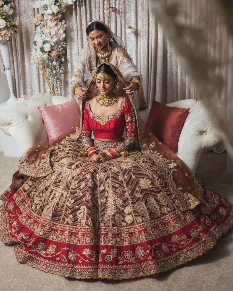 Bridal Lehengas : Designer Red art silk sequence and threadworked ...