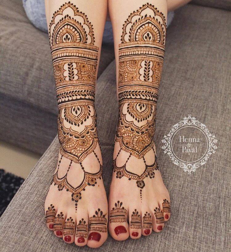 bridal feet mehendi design