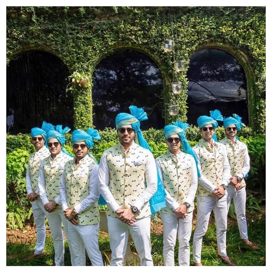 color coordinated groomsmen outfits