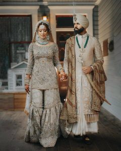 silk wedding, sharara suit