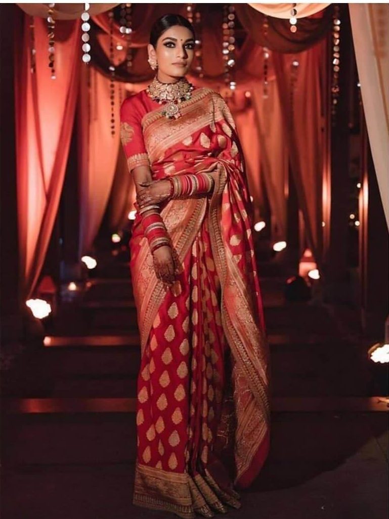red bridal saree, court wedding outfits