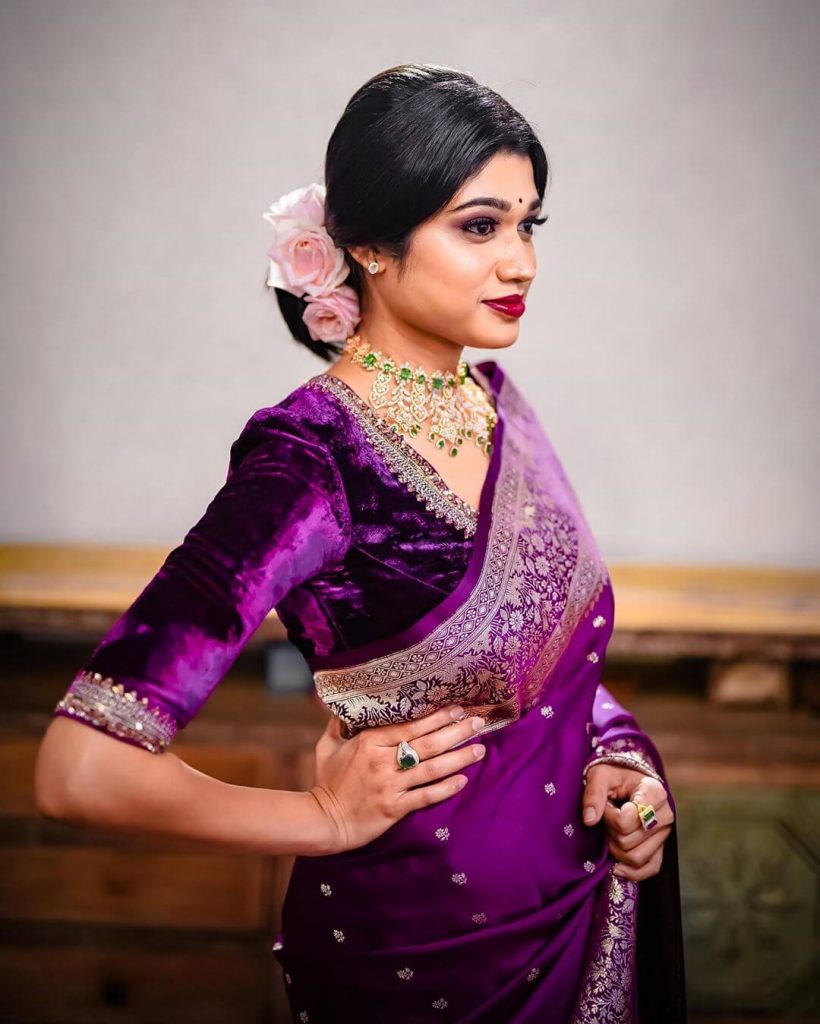 Jazz Up Your Bridal Look With These Trendiest Velvet Blouse Designs