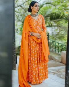 orange color Indian wear