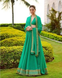 Sabyasachi peacock green lehenga