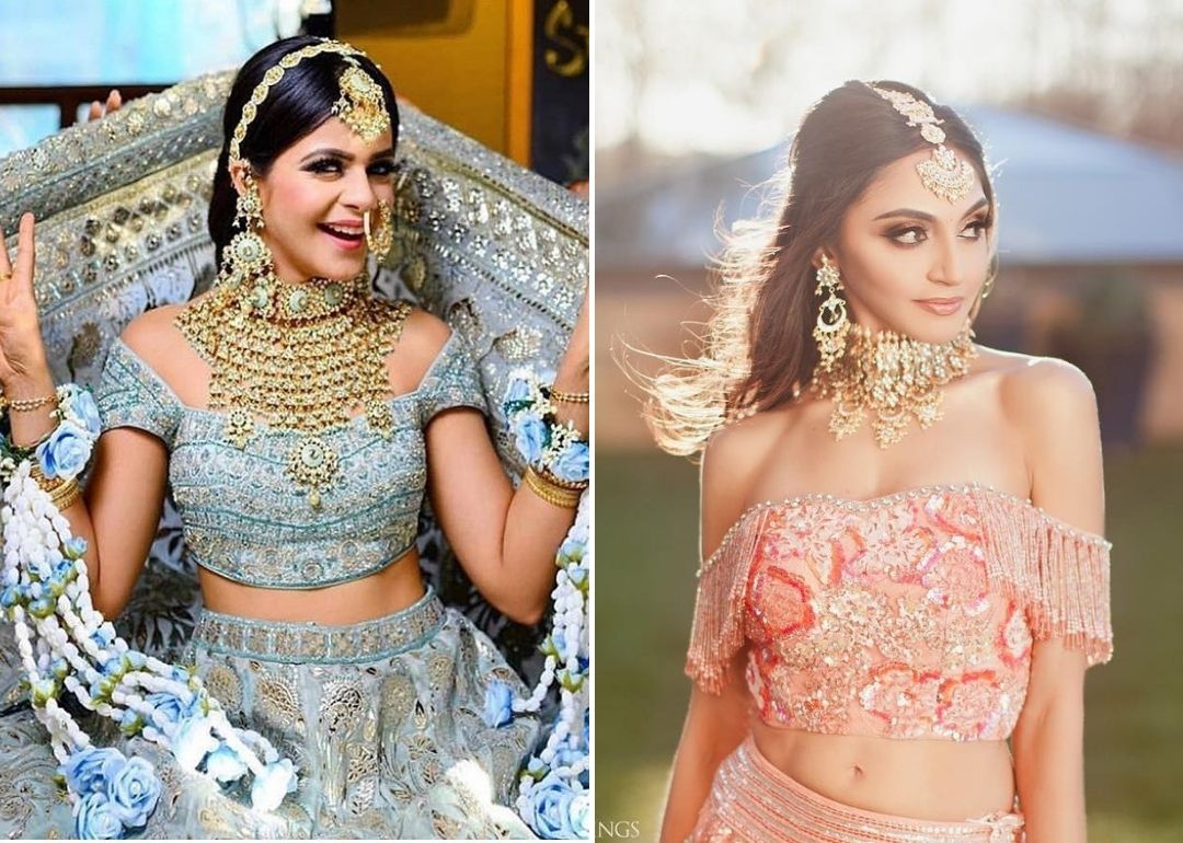 Glamorous Off-Shoulder Blouses Spotted On Real Brides
