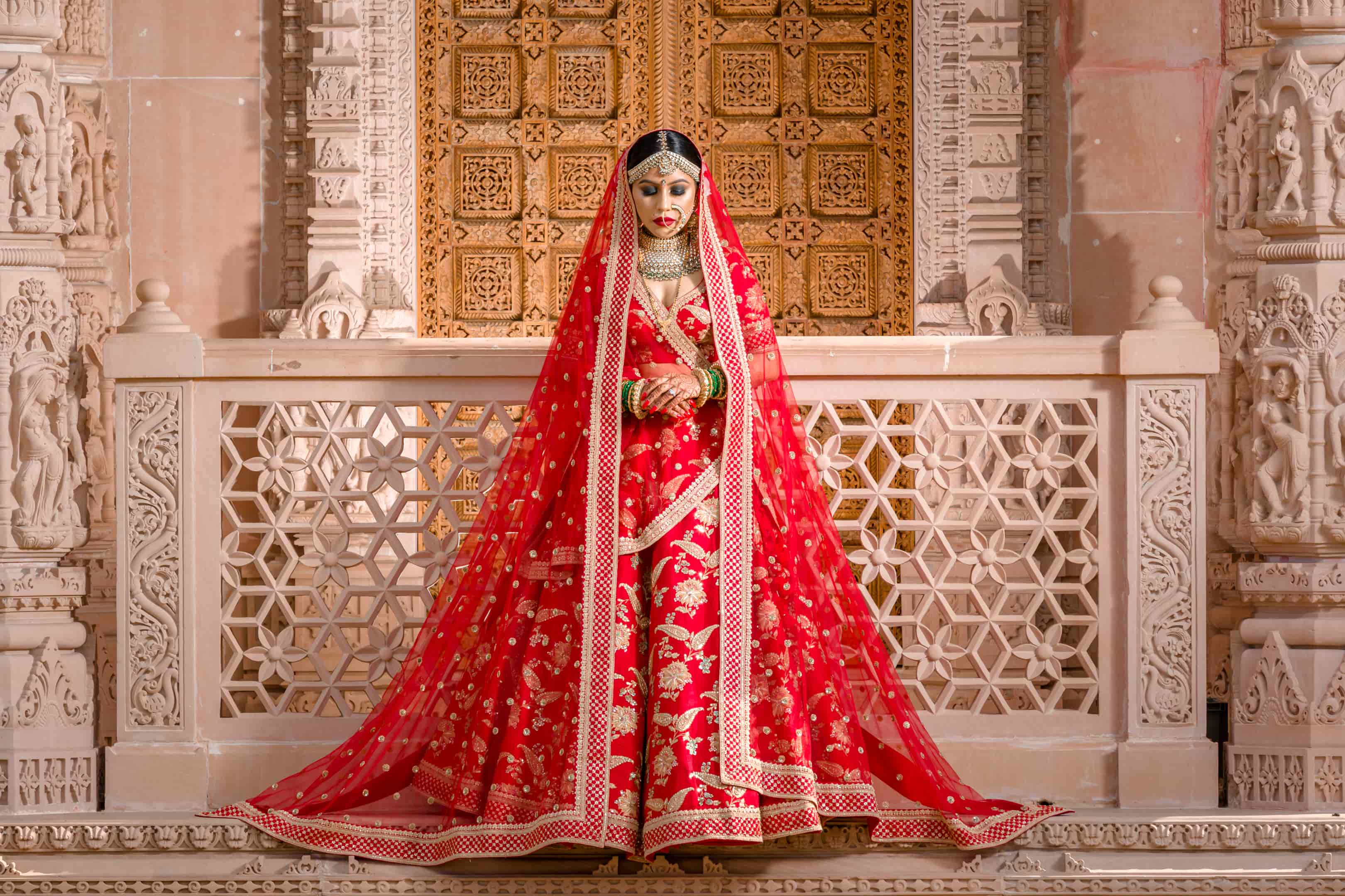 Dark Red Colour Sabyasachi Inspired Wedding Lehenga Choli