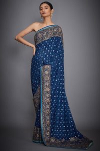 royal blue coloured saree