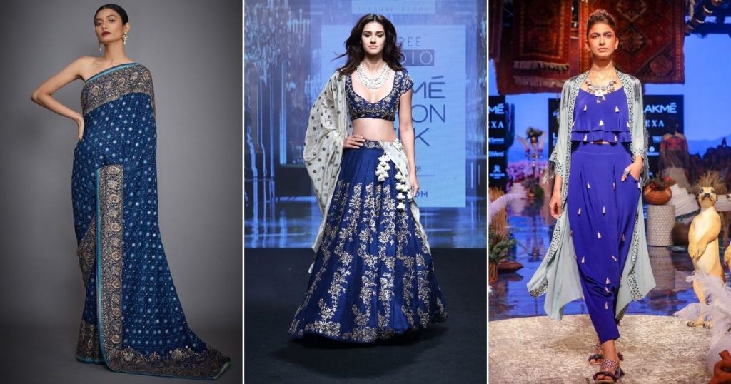 royal blue ethnic dresses - ShaadiWish